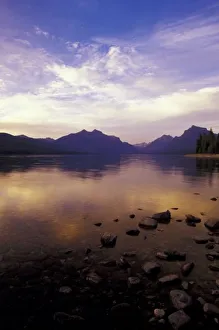 Images Dated 12th May 2004: NA, USA, Montana, Glacier NP Sunset along Lake McDonald