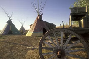 NA, USA, Montana, Hardin American Indian teepees