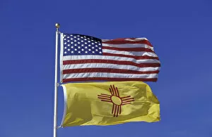 Images Dated 8th June 2004: NA, USA, New Mexico United States and New Mexico flags