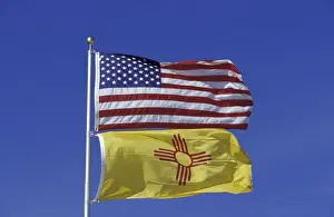 Nation Prints: NA, USA, New Mexico United States and New Mexico flags