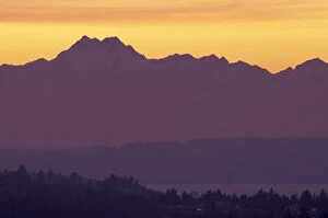 NA, USA, Washington Olympic Mountains and Puget Sound seen from Phinney Ridge