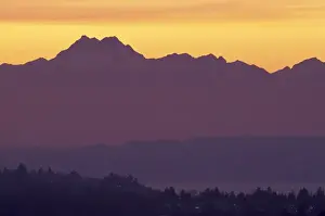 Sound Prints: NA, USA, Washington Olympic Mountains and Puget Sound seen from Phinney Ridge