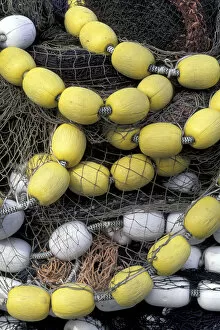 NA, USA, Washington, Seattle Fishing net and floats at Fishermens Terminal