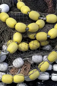 Fishing Industry Prints: NA, USA, Washington, Seattle Fishing net and floats at Fishermens Terminal