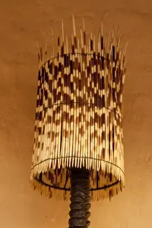 Quill Prints: Namibia, Opuwo. A lamp made of porcupine quills at the Opuwo Country Lodge