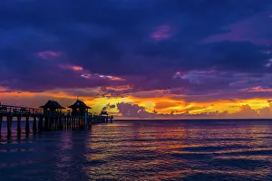 Serenity Prints: Naples Florida sunset with pier
