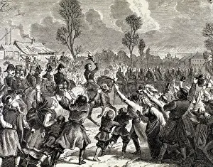 Polish Prints: Napoleonic Wars. Enthusiasm of the polish after the arrival of french troops to Warsaw