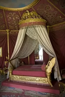 Napoleons bed room, Chateau de Malmaison, Josephine, Rueil, Haut de Seine, Ile de France