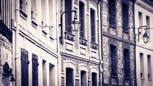 Normandy Prints: Narrow street and houses, Honfleur, Normandy, France