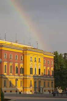 Pavement Prints: National administrative buildings in classic architecture. The Tirana Main Central Square
