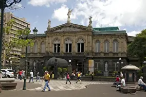 Costa Rican Prints: The National Theatre of Costa Rica is located in the central section of San Jose