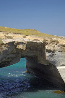 Dunedin Prints: Natural arch, Tunnel Beach, Dunedin, Otago, South Island, New Zealand