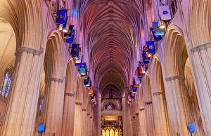 Stained Glass Prints: Nave stained glass, Washington National Cathedral