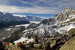 Himalaya Prints: Nepal, Gokyo Ri. The view from the summit of Gokyo Ri overlooking the Ngozumpa Glacier