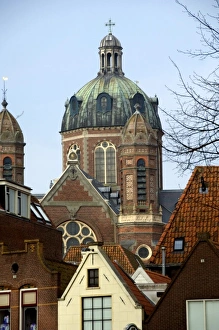 Friesland Prints: Netherlands (aka Holland), West Friesland, Hoorn. Neo-Renaissance style Roman Catholic H