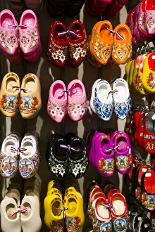 Souvenir Prints: Netherlands, Amsterdam, souvenir Dutch wooden shoes