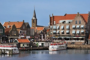 Daylight Prints: Netherlands, Edam-Volendam, View of the harbor, and the Reformed Church Spire in