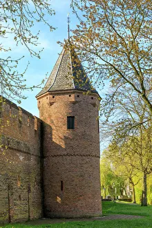 Netherland Prints: Netherlands, Holland, Utrecht, Amersfoort, Stadskern. Corner tower near the city gate