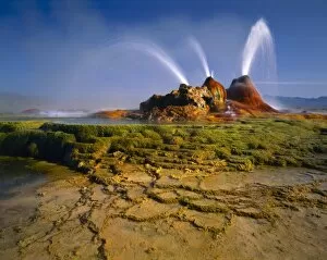 Images Dated 30th July 2007: NEVADA. USA. Geyser Hot Springs, aka Fly Geyser. Boiling artesian well drilled c
