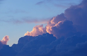 Images Dated 27th March 2006: New Gloucester, MESunset colors light the clouds behind a thunderstorm