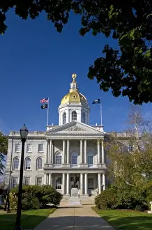 Concord Prints: The New Hampshire State House is the state capitol building located in Concord