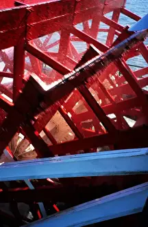 Boardwalk Prints: New Orleans, USA. Red paddlewheel of paddle steamer Natchez on Mississippi