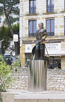 The new statue of Cyrano de Bergerac on the main town square in Bergerac, unusual