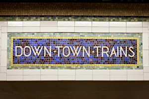Images Dated 28th November 2010: New York City, New York, United States. Old tile subway signage