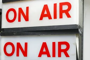 New York City Prints: New York City, New York, USA. Vintage On Air signs from a TV or radio studio