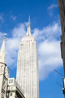 Height Prints: New York, NY, USA - A view of downtown New York as seen from street level. The Empire