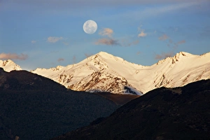 Glenorchy Prints: New Zealand Asia Glenorchy Full Moon
