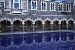 Cloister Prints: New Zealand, Canterbury, Christchurch, Cloisters, Arts Centre at Dusk