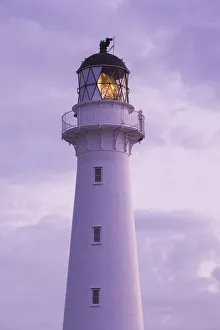 Australia Prints: New Zealand, North Island, Castlepoint, Castlepoint Lighthouse, dawn