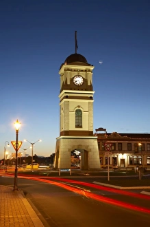 Manawatu Prints: New Zealand, North Island, Manawatu, Fielding, Clock Tower with Historic Clock, Manchester