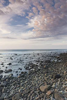 Prints of New Zealand, North Island, New Plymouth-area, Pungarehu, Cape Egmont, seascape, dusk Images Dated 2018 June: New Zealand, North Island, New Plymouth-area, Pungarehu, Cape Egmont, seascape, dusk