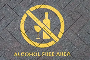 Australia Prints: New Zealand, North Island, Raglan, sign for alchohol-free area