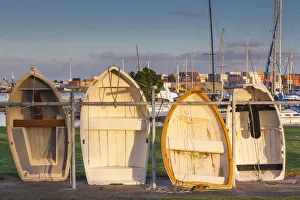 World Locations Prints: New Zealand, North Island, Tauranga, Tauranga Port, rowboats
