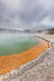 Australia Prints: New Zealand, North Island, Waiotapu, Waiotapu Thermal Wonderland, Champagne Pool