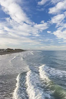 Canterbury Region Prints: New Zealand, South Island, Christchurch-New Brighton, New Brighton Beach