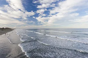 Australia Prints: New Zealand, South Island, Christchurch-New Brighton, New Brighton Beach