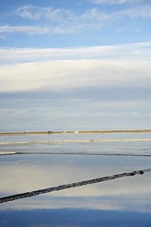 Sodium Chloride Prints: New Zealand, South Island, Marlborough, Evaporation Ponds (for Salt Works), Lake