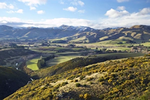 New Zealand, South Island, North Otago, Farmland near Dunback and Kakanuui Mountains