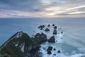 Images Dated 7th March 2016: New Zealand, South Island, Southland, The Catlins, Nugget Point, Nuggett Point LIghthouse