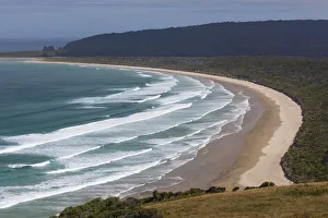 Australia Prints: New Zealand, South Island, Southland, The Catlins, Tautuku Bay, elevated view