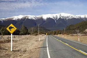 New Zealand, South Island, Tasman District, Nelson Lakes National Park, Kiwi Warning Sign