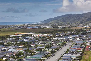 Images Dated 25th February 2016: New Zealand, South Island, West Coast, Greymouth, elevated town view