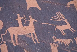 Newspaper Rock Prints: Newspaper Rock, S. P. UT Near Monticello. Petroglyphs