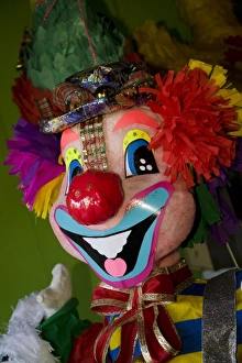 Granada Prints: Nicaragua, Granada. Clown pinata on display in shop