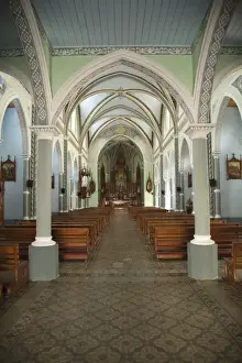 Granada Prints: Nicaragua, Granada. Interior of Capilla de Maria Auxiliadora church