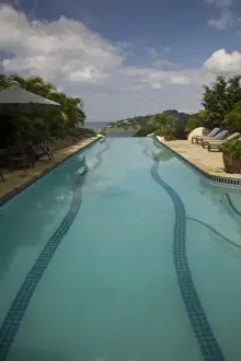 Granada Prints: Nicaragua, San Juan del Sur. Infinity pool at upscale resort hotel